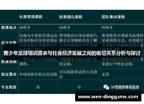 青少年足球培训需求与社会经济发展之间的密切关系分析与探讨